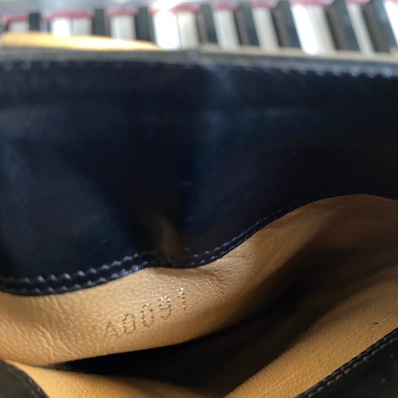 Louis Vuitton black leather zipper knee high boots heels 37.5 silver buckle 7.5 - Picture 13 of 15